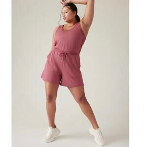 ATHLETA Balance Sleeveless Romper - Berry Rose - L